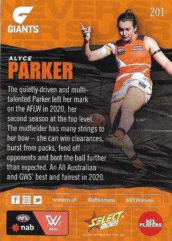 2021 Select AFL Footy Stars #201 Alyce Parker Back